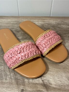Nine West Size 7.5M Lolen5 Pink Slide Sandals Boho Summer Beach